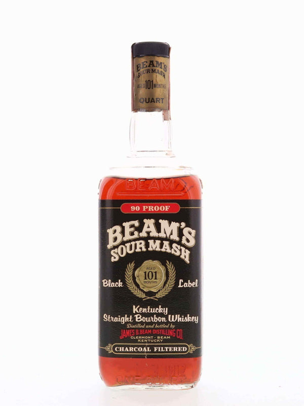 Beam's Bourbon 101 Months Black Label 1970s Quart - Flask Fine Wine & Whisky