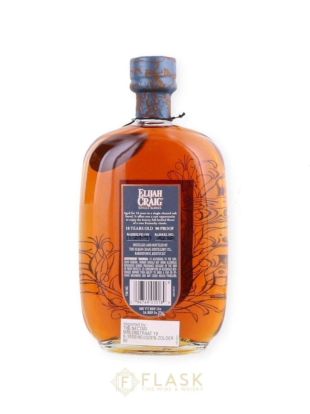 Elijah Craig 18 Year Old Bourbon Single Barrel 1997 - Flask Fine Wine & Whisky