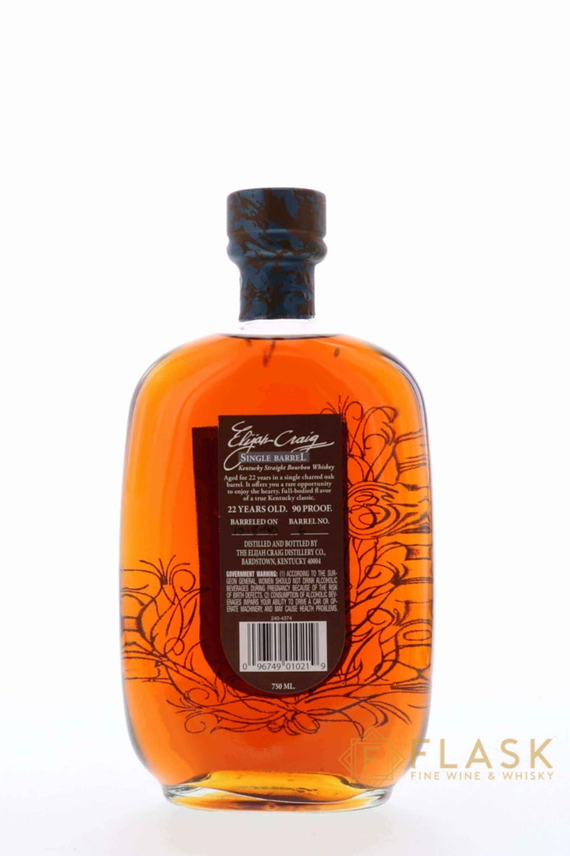 Elijah Craig 22 Year Old Single Barrel Straight Bourbon - Flask Fine Wine & Whisky