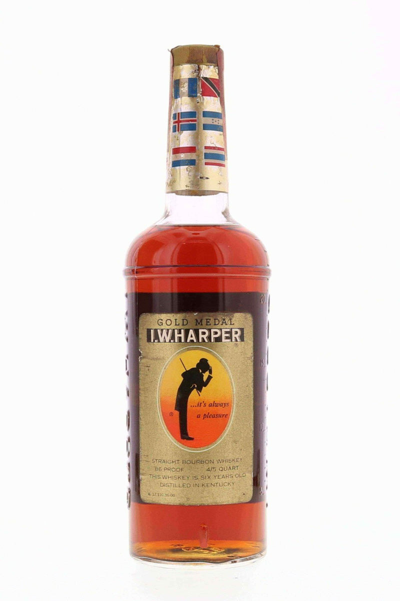 I.W. Harper Gold Medal Straight Bourbon 6 year 86 Proof Bottled 1960s 4/5 Quart - Flask Fine Wine & Whisky