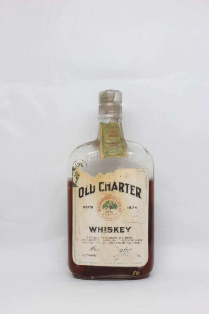 Old Charter Pint, 1917/1929, Prohibition, Below shoulder - Flask Fine Wine & Whisky
