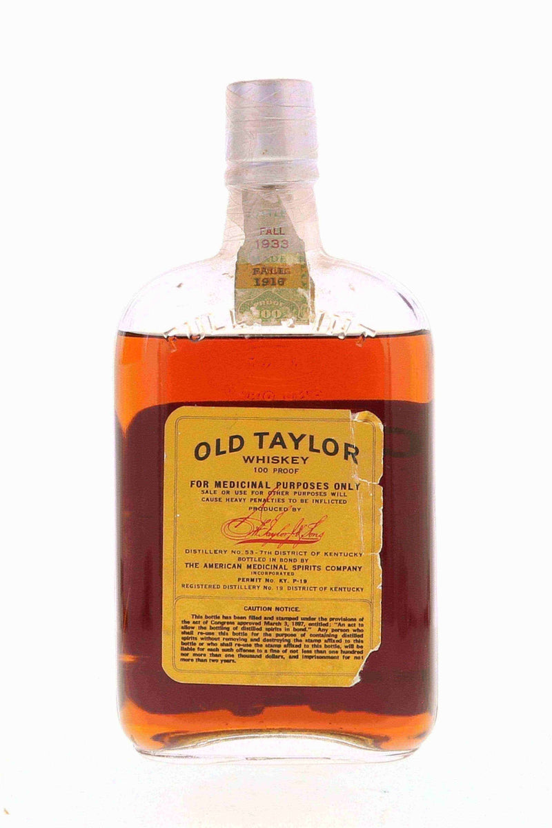 Old Taylor Bottled in Bond 100 Proof 1933 1 Pint - Flask Fine Wine & Whisky