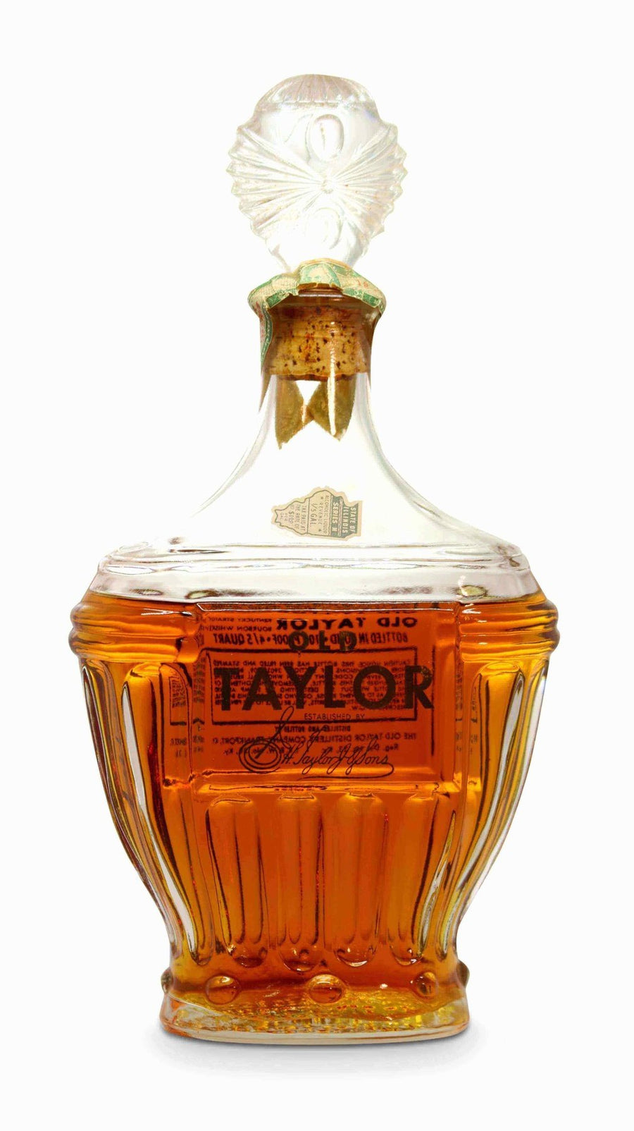 Old Taylor Bottled In Bond Bourbon Decanter Distilled 1948 4/5 Quart - Flask Fine Wine & Whisky