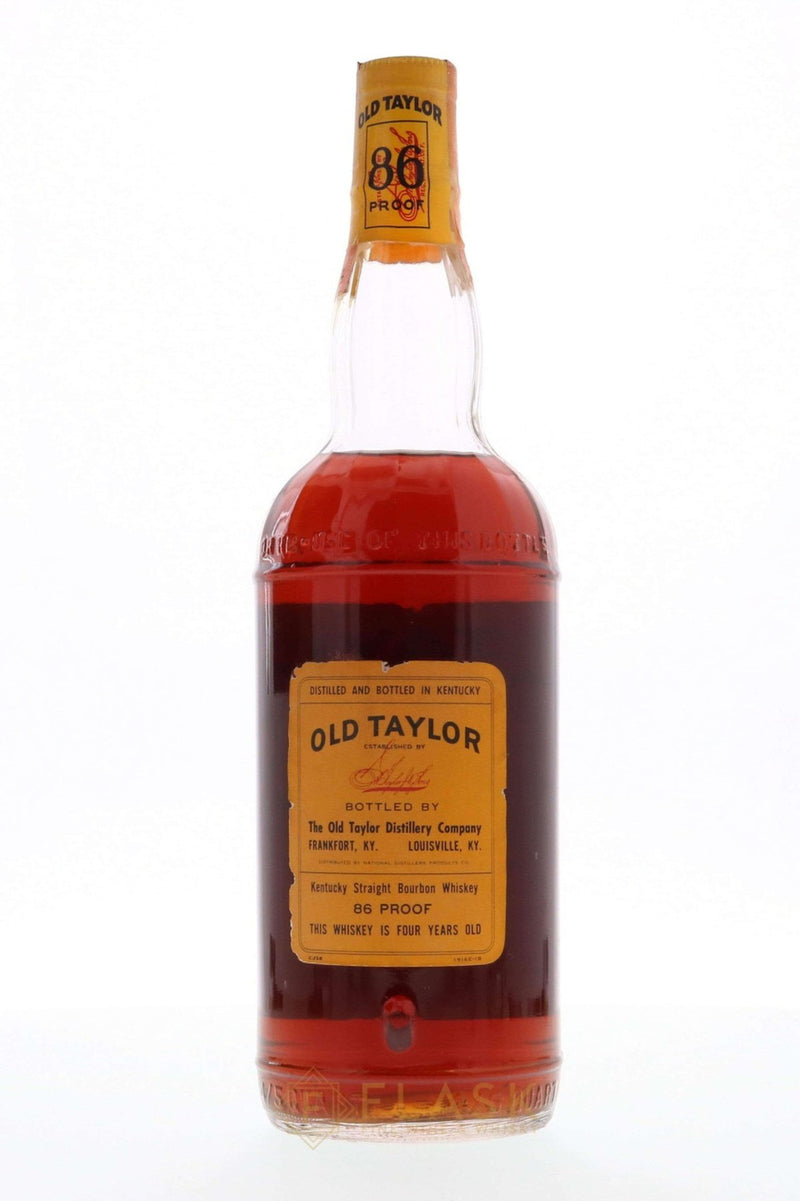 Old Taylor Bourbon 4 Year Old Bottled 1950's 4/5 Quart - Flask Fine Wine & Whisky