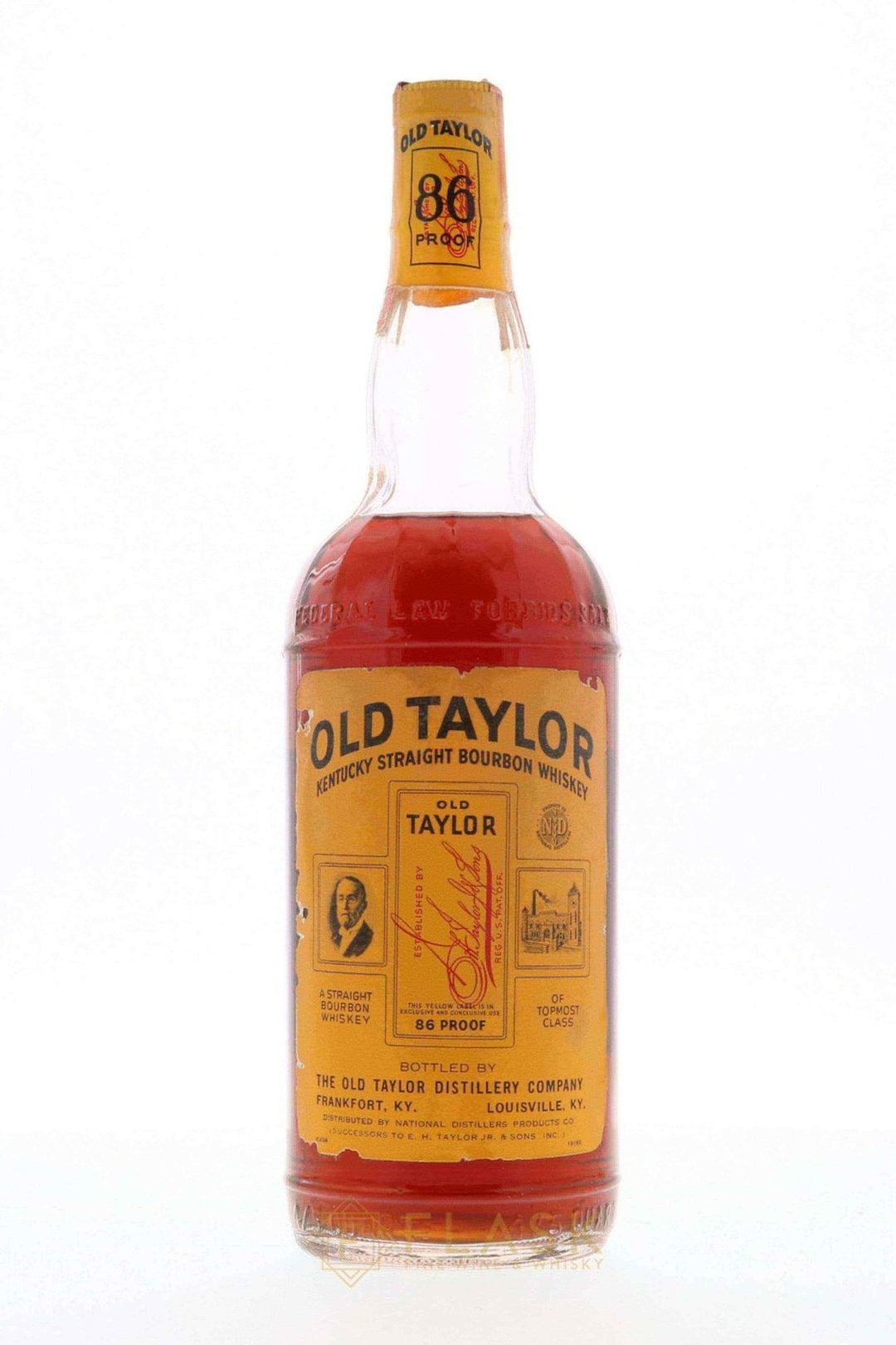 Old Taylor Bourbon 4 Year Old Bottled 1950's 4/5 Quart - Flask Fine Wine & Whisky