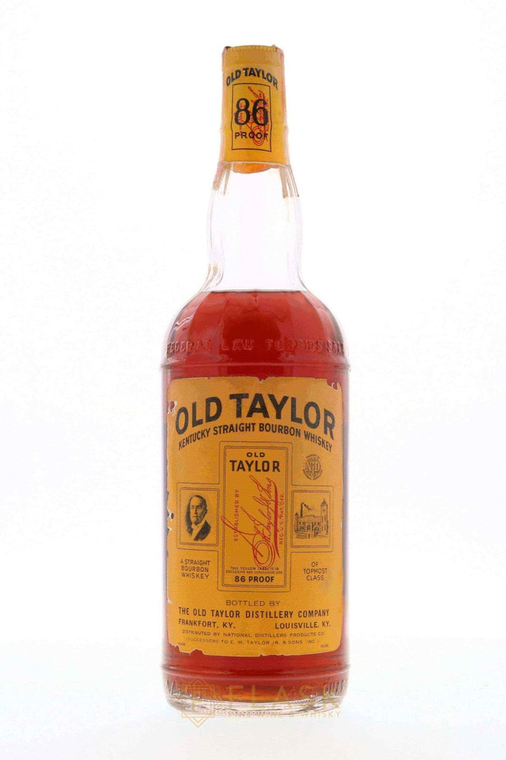 Old Taylor Bourbon 4 Year Old Bottled 1950's 4/5 Quart - Flask Fine Wine & Whisky