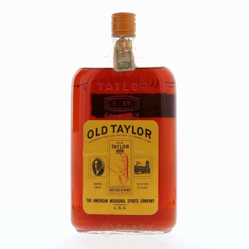 Old Taylor 1917 Prohibition Era American Medicinal Spirits Co.  Full Quart  [High Shoulder] - Flask Fine Wine & Whisky