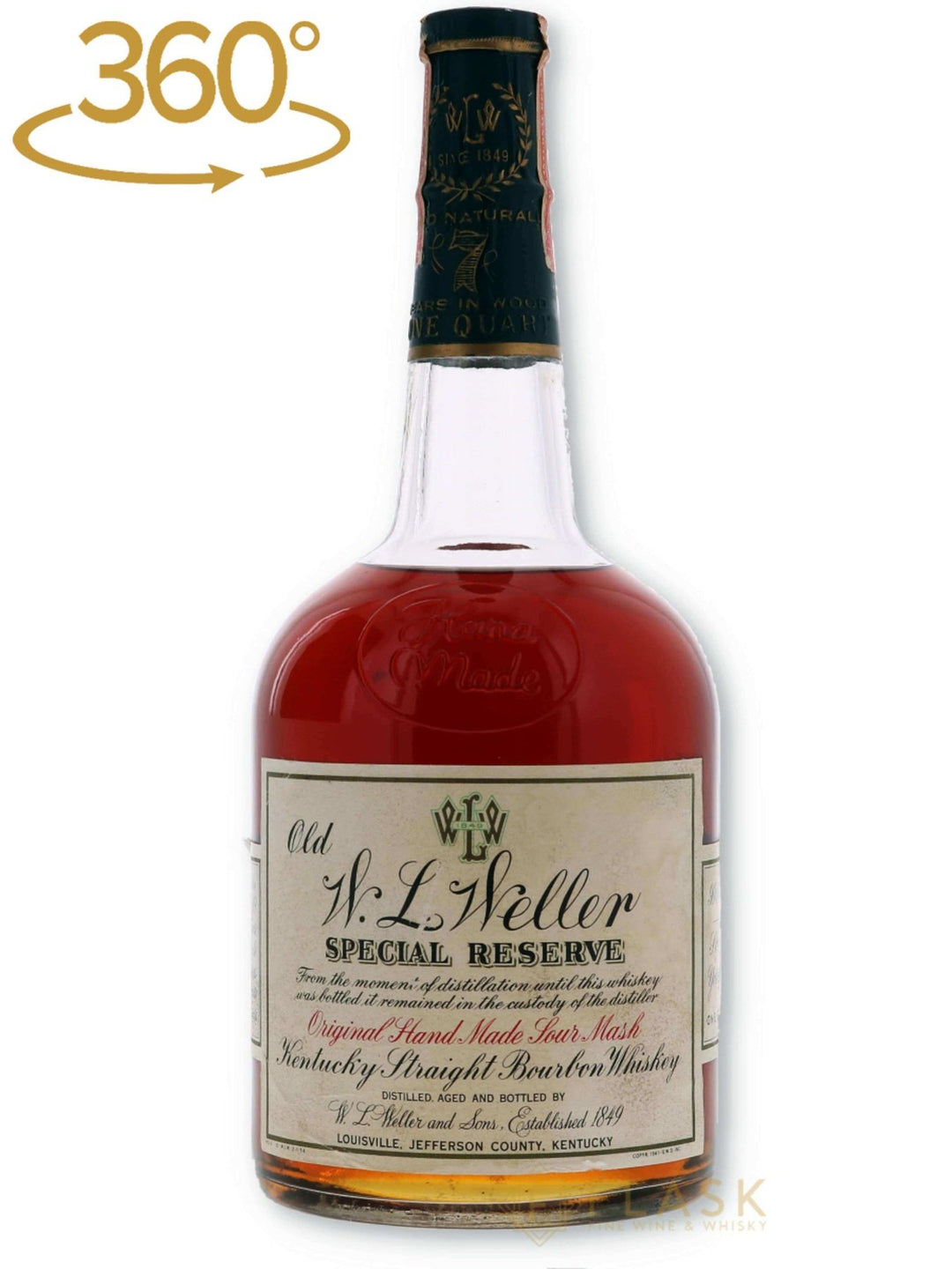 Old WL Weller 7 Year Old Special Reserve Bourbon Stitzel-Weller Quart 1960s - Flask Fine Wine & Whisky