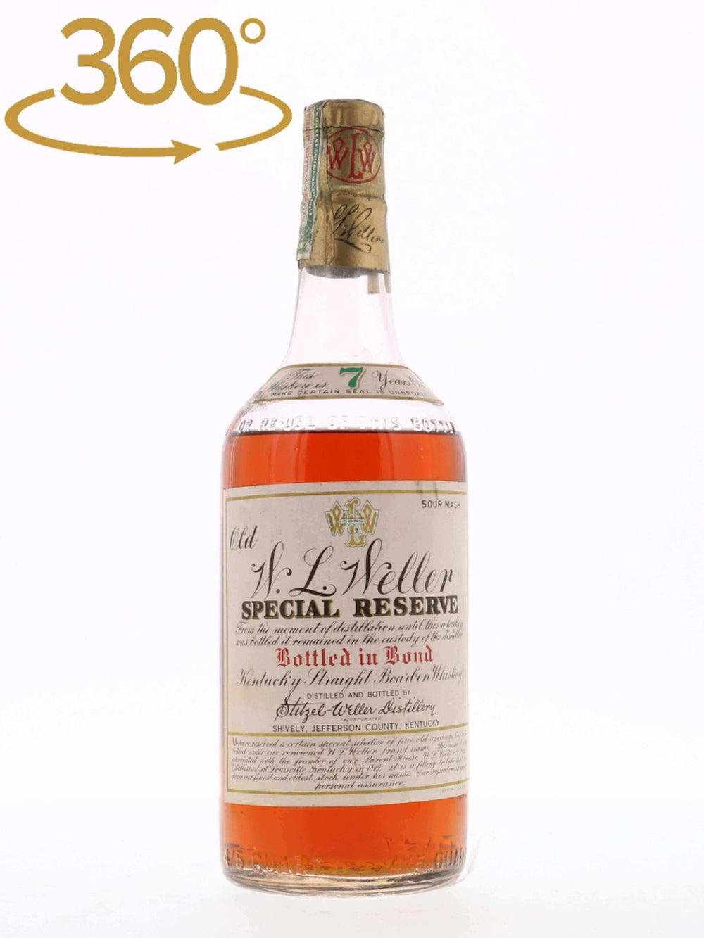 Old WL Weller Special Reserve 7 Year Old Bottled in Bond Bourbon Stitzel Weller Distilled 1936 - Flask Fine Wine & Whisky