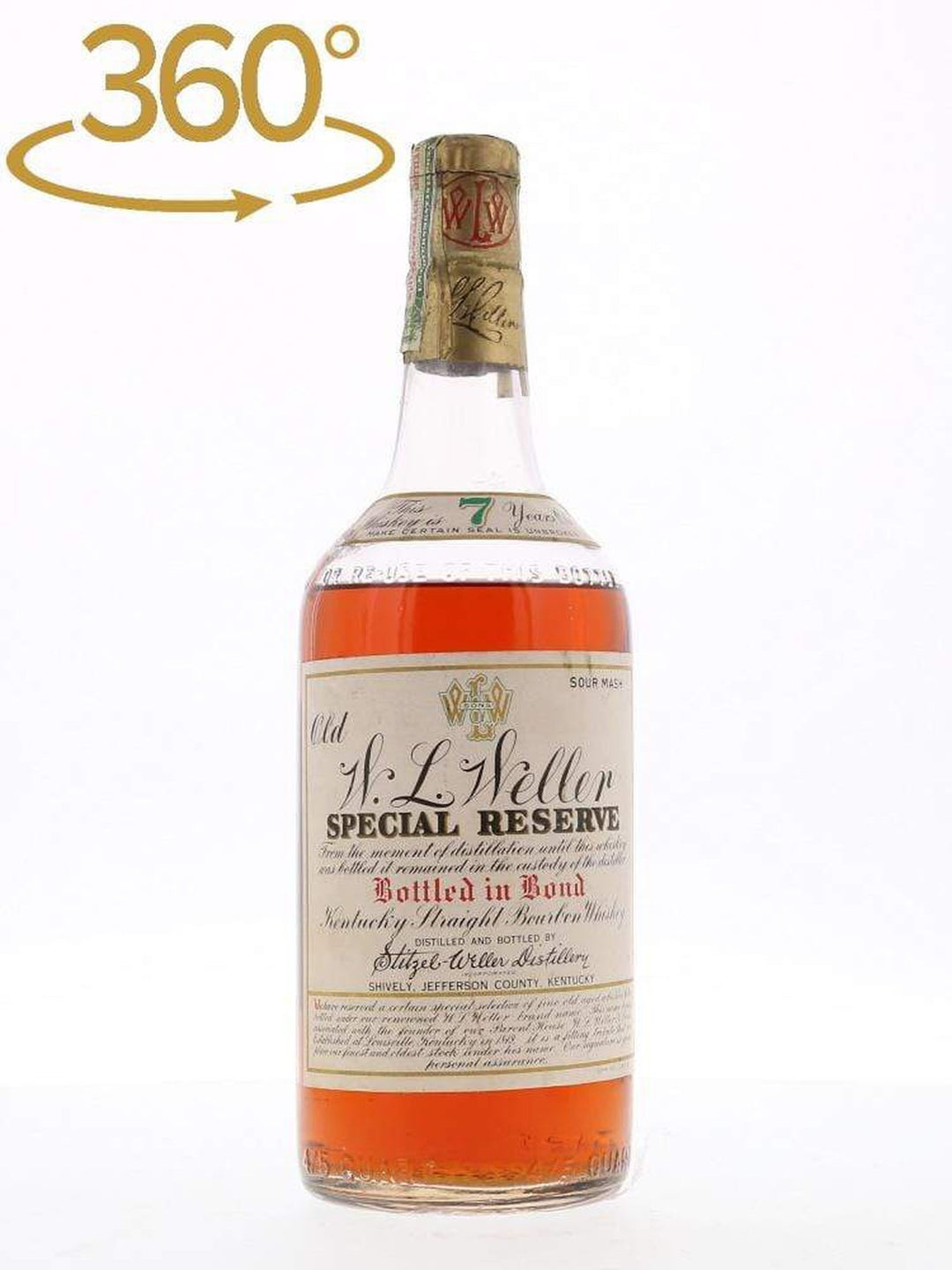 Old WL Weller Special Reserve 7 Year Old Bottled in Bond Bourbon Stitzel Weller Distilled 1936 - Flask Fine Wine & Whisky