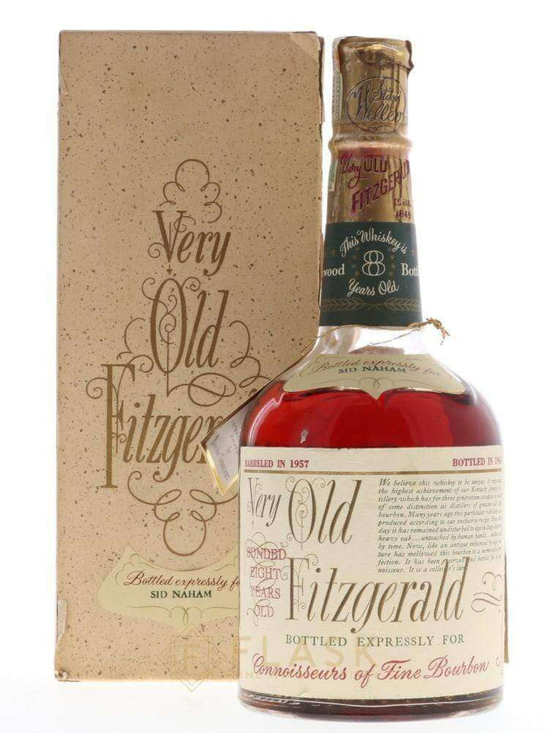 Very Old Fitzgerald 1957 8 Year Old Bourbon Stitzel Weller 4/5 Quart Private Label - Flask Fine Wine & Whisky