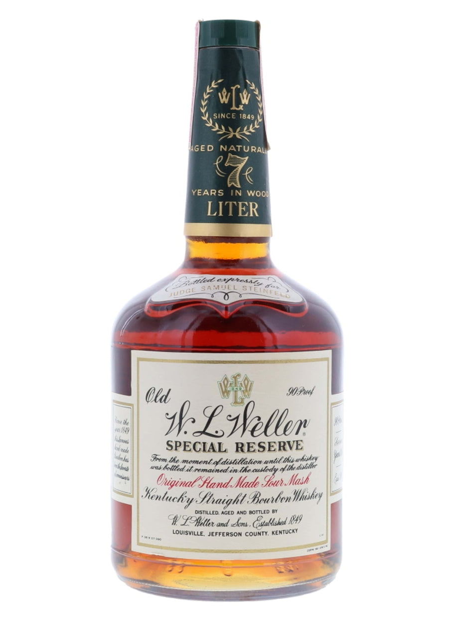 W.L. Weller 7 Year Old Special Reserve, Stitzel Weller 1980s for Judge Samuel Steinfeld / 1 Liter - Flask Fine Wine & Whisky