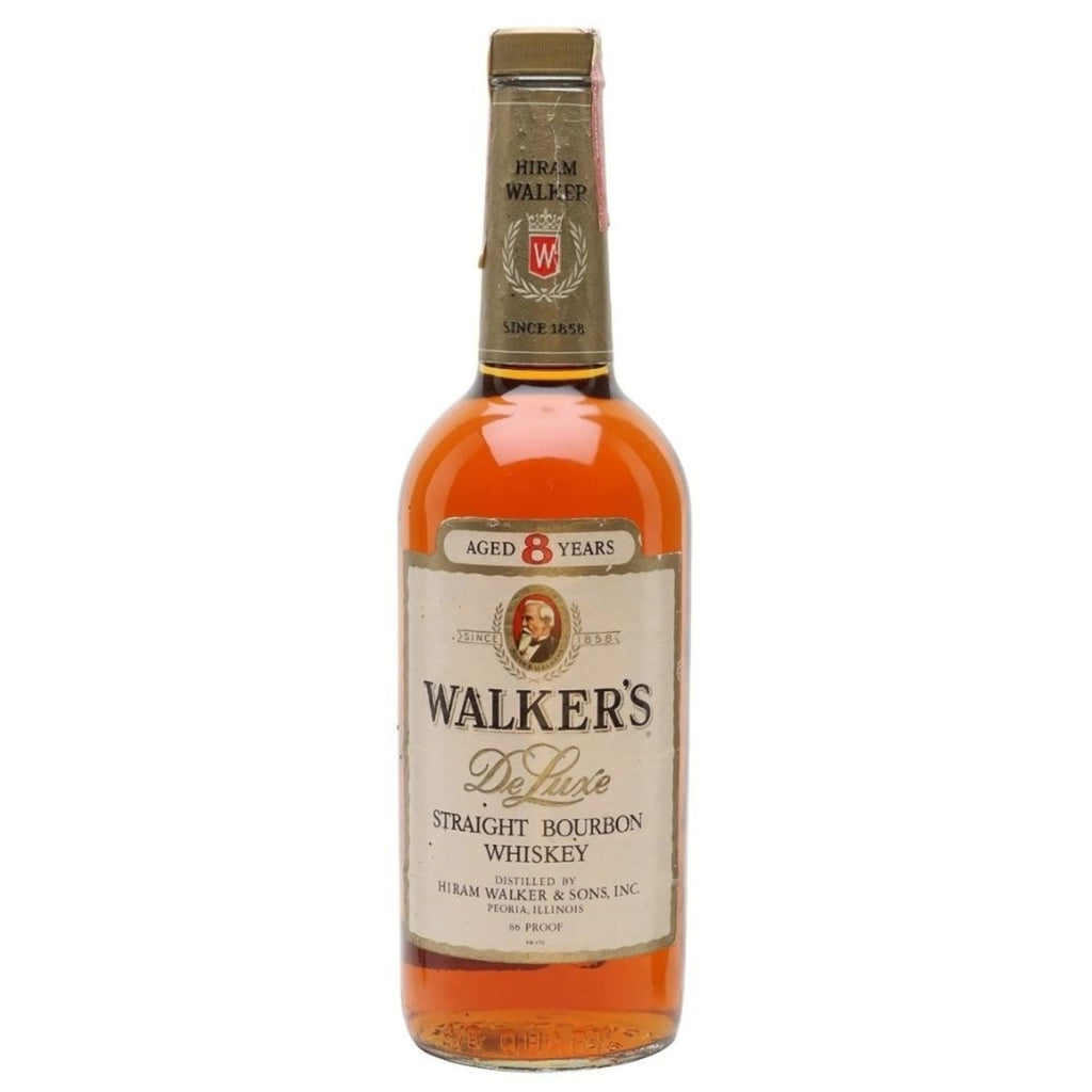 Walkers DeLuxe Straight Bourbon 8 Year Old 1970s Decanter 4/5 Quart - Flask Fine Wine & Whisky