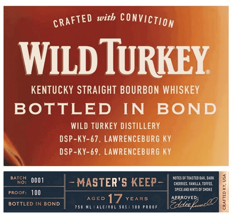 Wild Turkey Master's Keep 17 Year Bottled In Bond 100 Proof Bourbon - Flask Fine Wine & Whisky