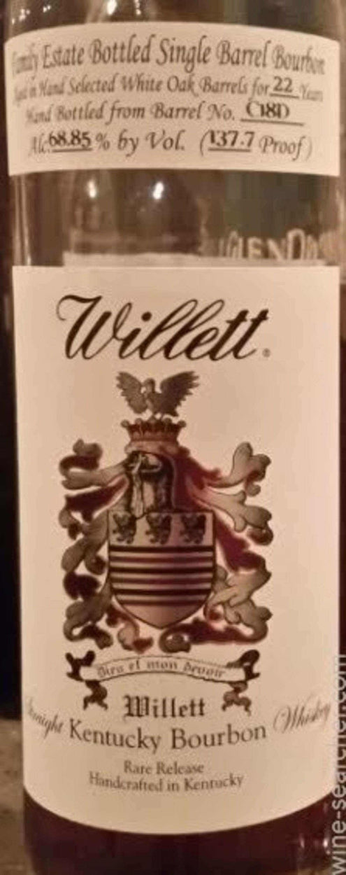 Willett Distillery Family Estate Bottled Single-Barrel 22-Year-Old Wheated Bourbon C16D - Flask Fine Wine & Whisky