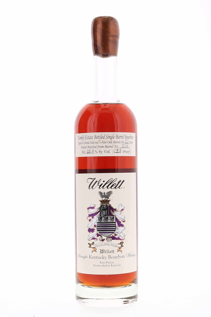 Willett Family Estate Single Barrel Bourbon 10 year #804 130.8 Proof Gold Wax Mikes WhiskeyHandel - Flask Fine Wine & Whisky