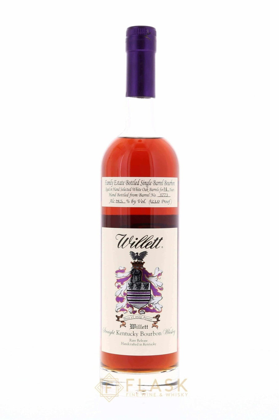 Willett Family Estate Single Barrel Bourbon 14 Year Old #3773 / Front Headlock - Flask Fine Wine & Whisky