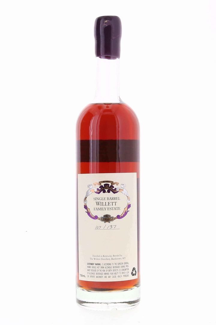 Willett Family Estate Single Barrel Bourbon 20 year #321 108.6 Proof / Block Letter Purple Wax - Flask Fine Wine & Whisky