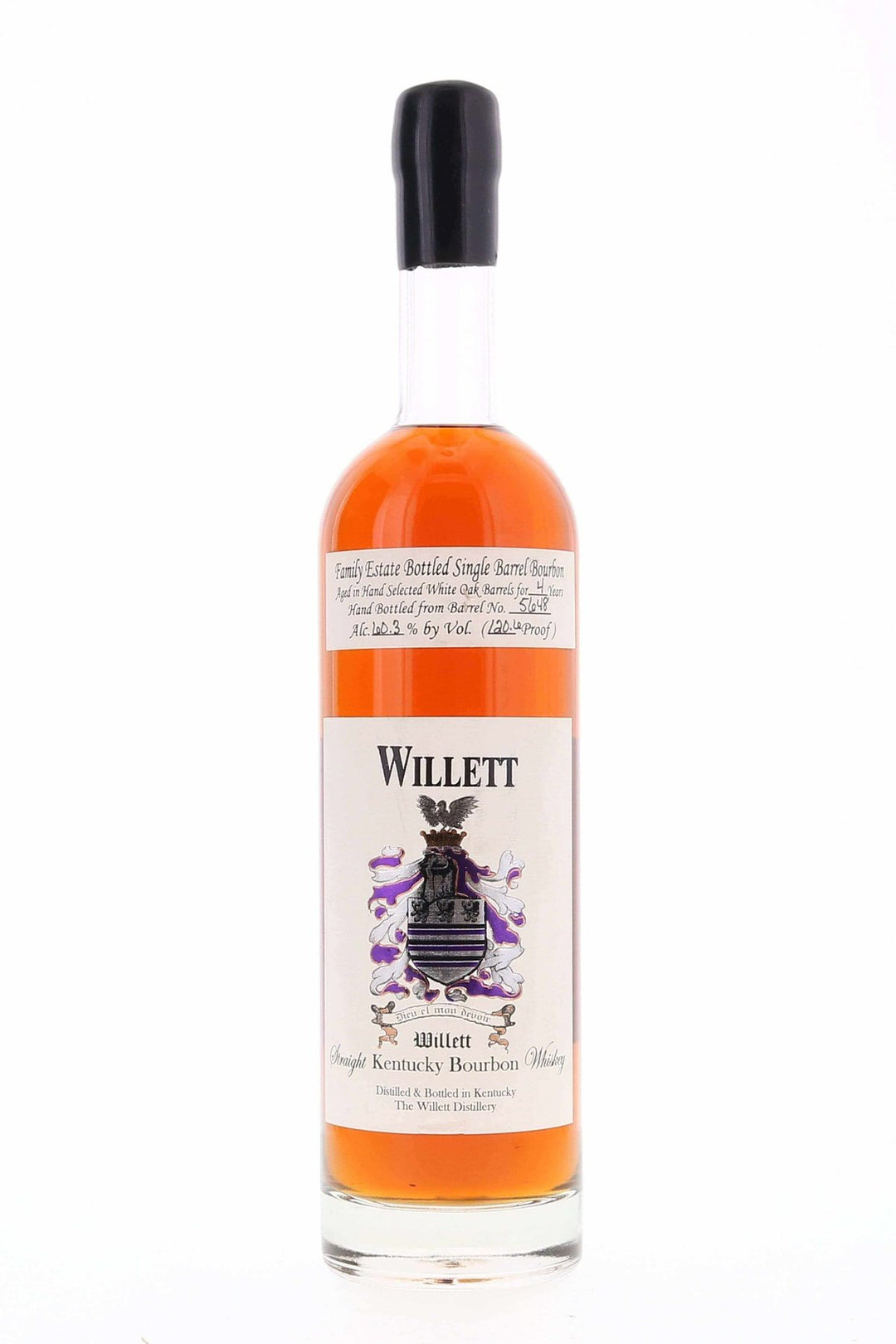 Willett Family Estate Single Barrel Bourbon 4 year #5648 120.6 Proof Black Wax Selected for Les Whiskies du Monde - Flask Fine Wine & Whisky