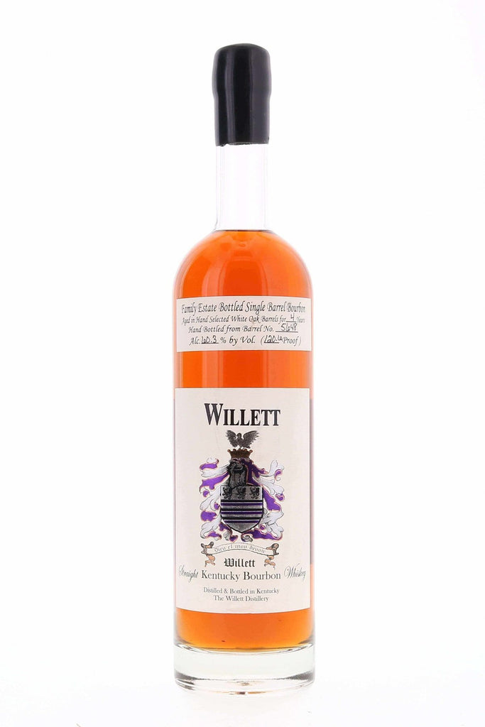 Willett Family Estate Single Barrel Bourbon 4 year #5648 120.6 Proof Black Wax Selected for Les Whiskies du Monde - Flask Fine Wine & Whisky