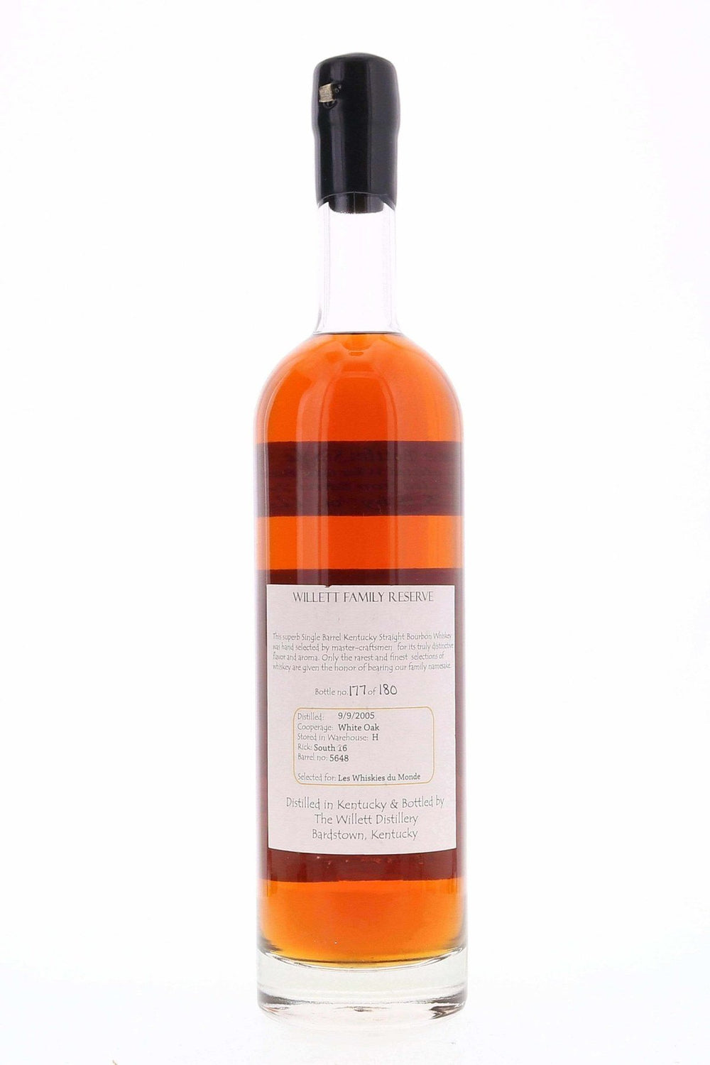 Willett Family Estate Single Barrel Bourbon 4 year #5648 120.6 Proof Black Wax Selected for Les Whiskies du Monde - Flask Fine Wine & Whisky