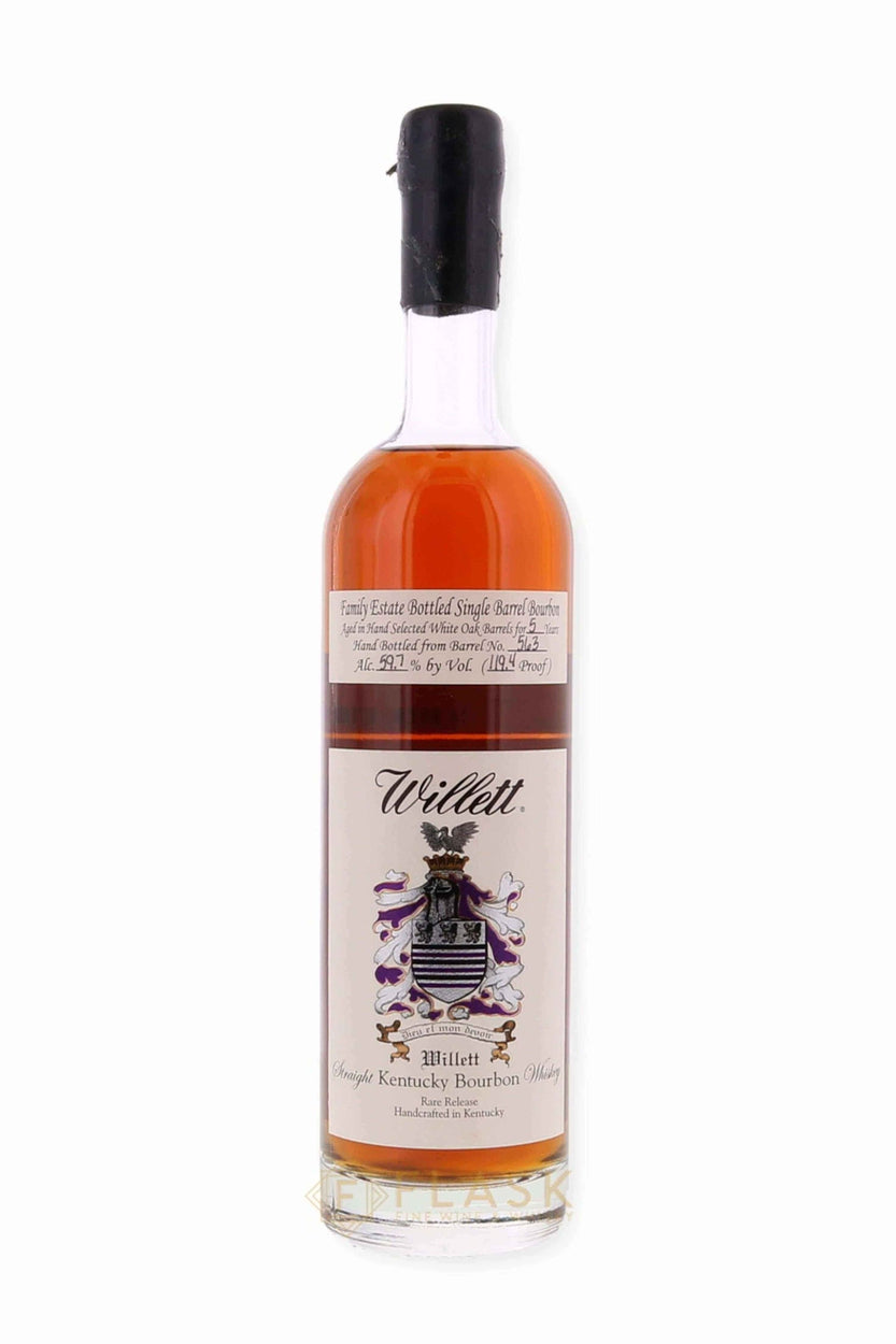 Willett Family Estate Single Barrel Bourbon 5 year #563 119.4 Proof Bonili Black Wax - Flask Fine Wine & Whisky