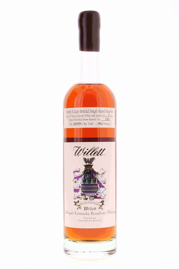Willett Family Estate Single Barrel Bourbon 7 year #733 119.3 Proof Liquor Barn/ Maroon Wax - Flask Fine Wine & Whisky