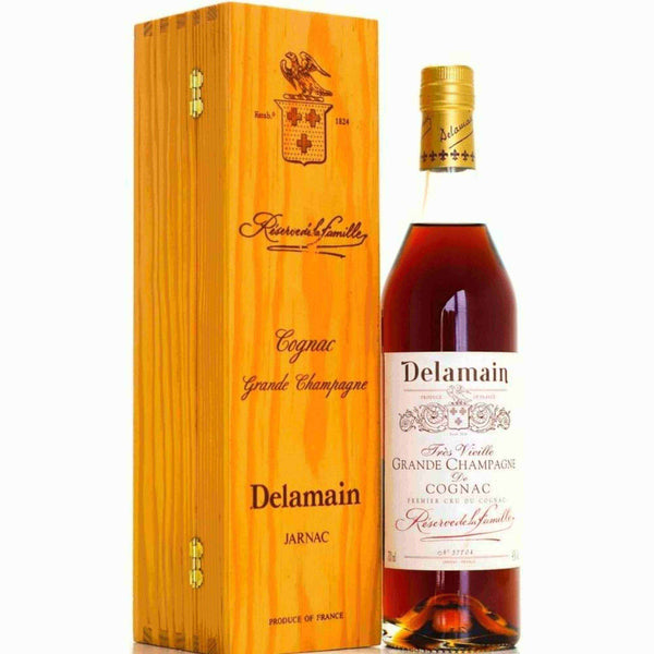 Delamain Tres Vieille Grande Champagne Reserve la Famille 43% (Old Label Wooden Box) - Flask Fine Wine & Whisky