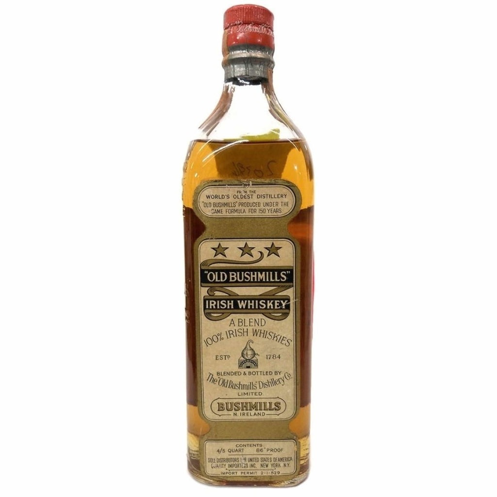 Old Bushmills 3 Star White Label Bottled 1960s Garneau Imports 4/5 Quart 43% - Flask Fine Wine & Whisky