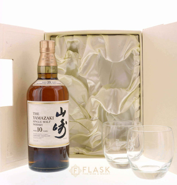 Yamazaki 10 Year Old Single Malt Gift Set with Glasses - Flask Fine Wine & Whisky