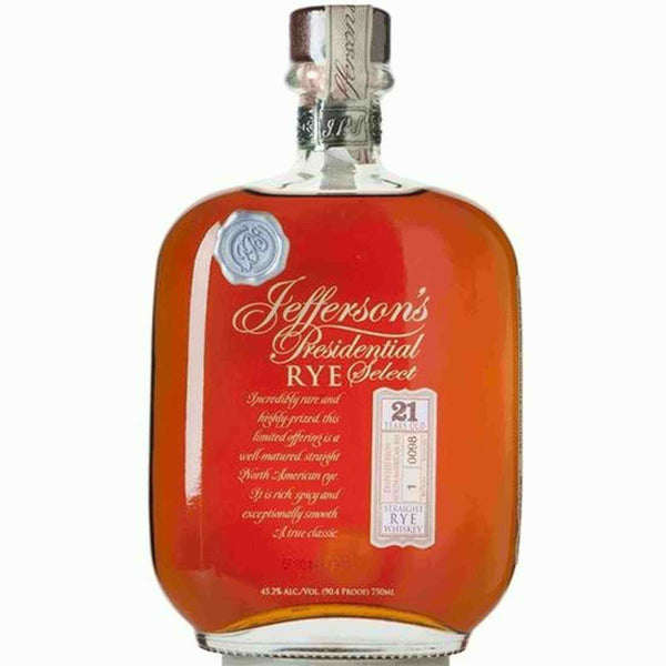 Jeffersons Presidential Select 21 Year Old Rye Whiskey - Flask Fine Wine & Whisky