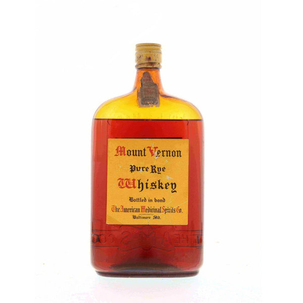 Mount Vernon Prohibition Era Bottling 1921 AMS Co Bottled in Bond Pure Rye Whiskey 1 Quart - Flask Fine Wine & Whisky
