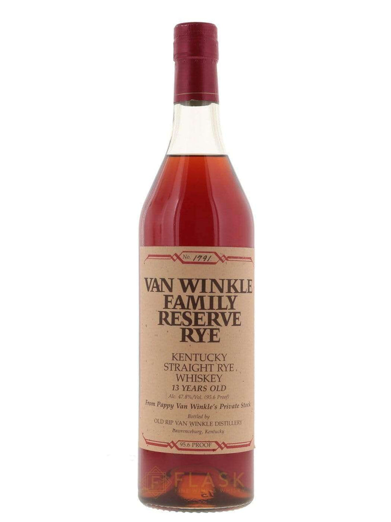 Van Winkle Family Reserve 13 Year Old Rye 1998 / Lawrenceburg Green Glass - Flask Fine Wine & Whisky