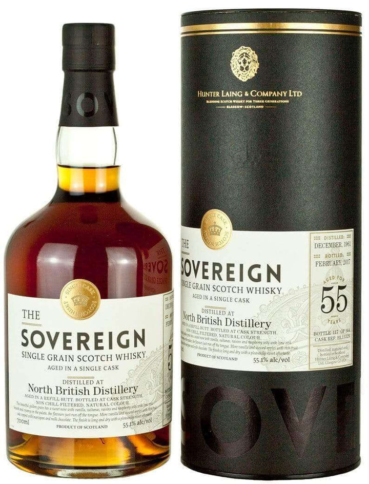 Hunter Laing The Sovereign North British 55 Year Old Single Grain Scotch Whisky - Flask Fine Wine & Whisky