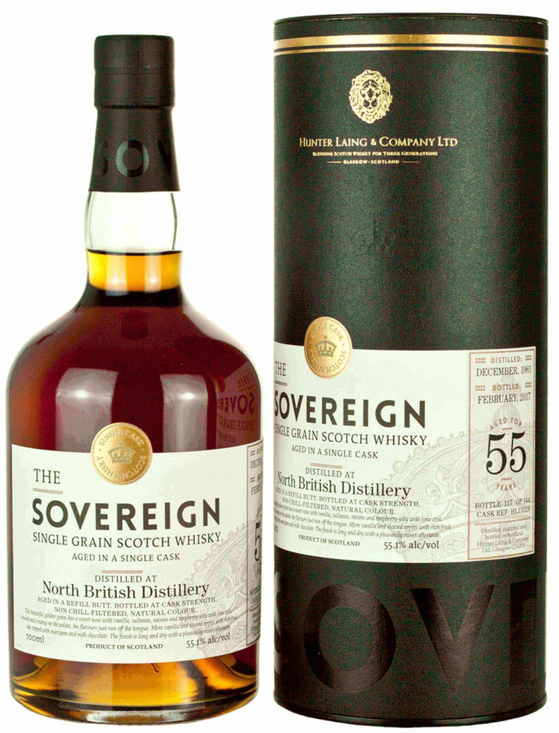 Hunter Laing The Sovereign North British 55 Year Old Single Grain Scotch Whisky - Flask Fine Wine & Whisky