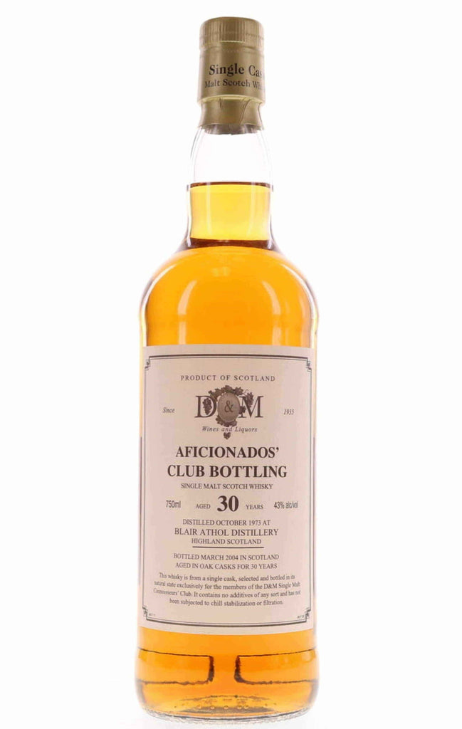 Blair Athol 1973 30 Year Old D & M Aficionados Club Bottling - Flask Fine Wine & Whisky