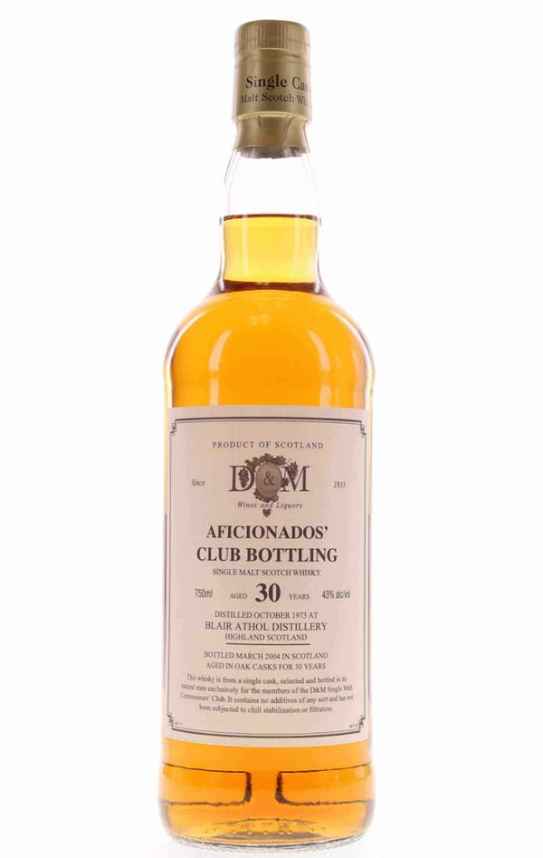 Blair Athol 1973 30 Year Old D & M Aficionados Club Bottling - Flask Fine Wine & Whisky