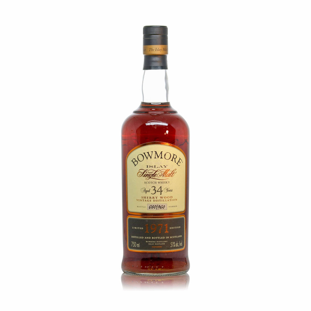 Bowmore 1971 Limited Edition Sherry Wood 34 Year Old Single Malt Scotch Whisky - Flask Fine Wine & Whisky