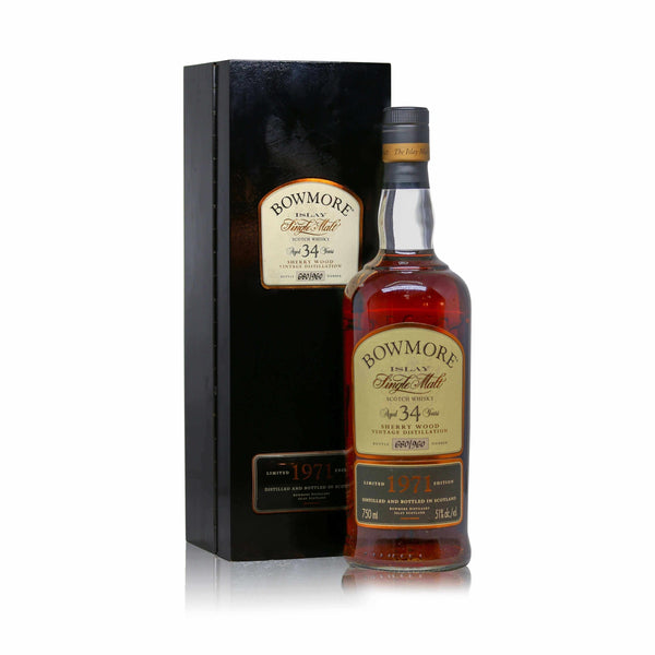 Bowmore 1971 Limited Edition Sherry Wood 34 Year Old Single Malt Scotch Whisky - Flask Fine Wine & Whisky