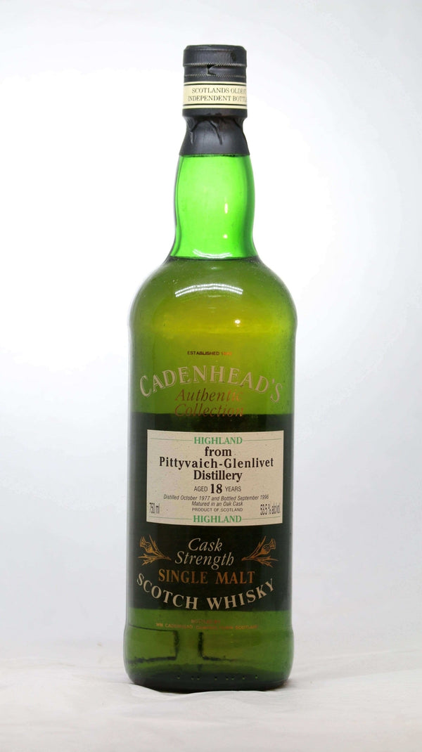Cadenheads Authentic Collection 1977 Pittyvaich Glenlivet Aged 18 years Cask Strength Single Malt - Flask Fine Wine & Whisky