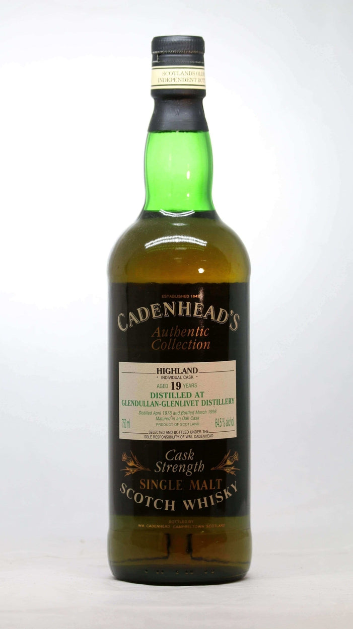 Cadenheads Authentic Collection 1978 Glendullan Glenlivet Cask Strength Single Malt Aged 19 years - Flask Fine Wine & Whisky