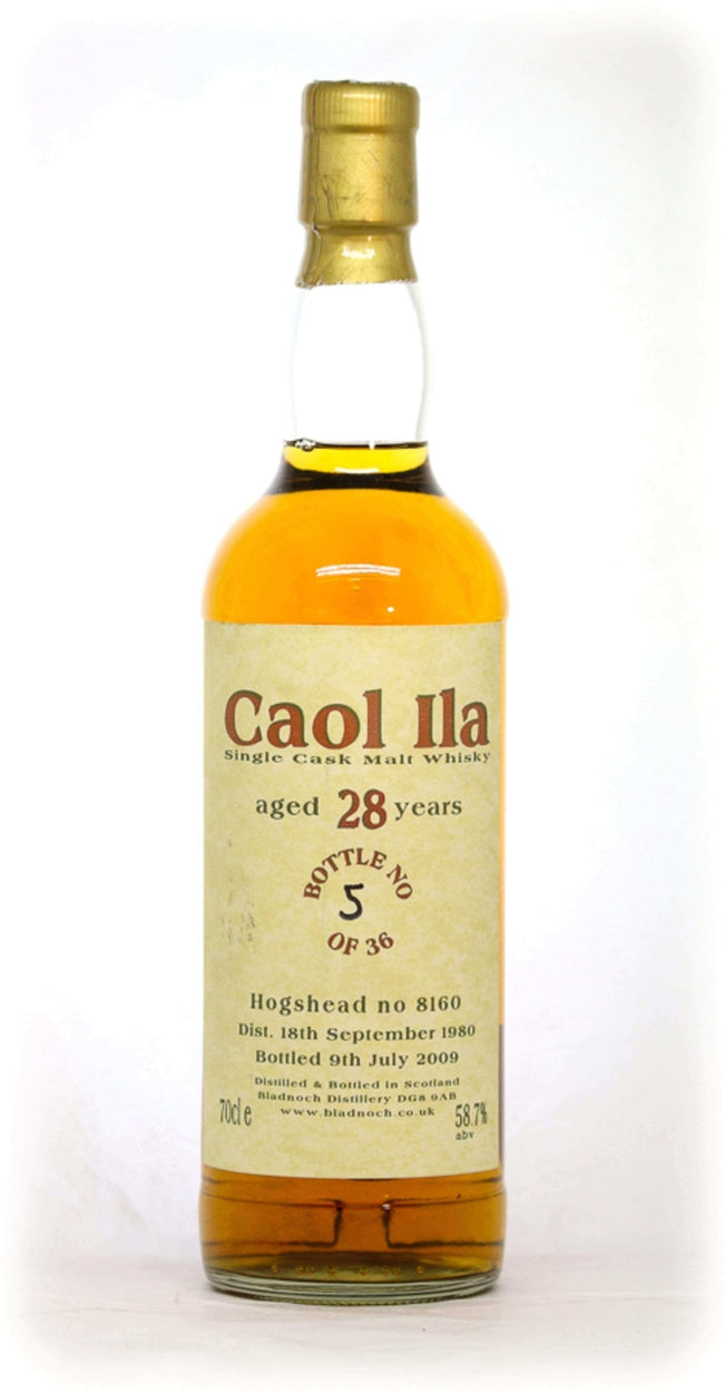 Caol Ila 28 Year Bladnoch 1980 Cask Strength Bottle