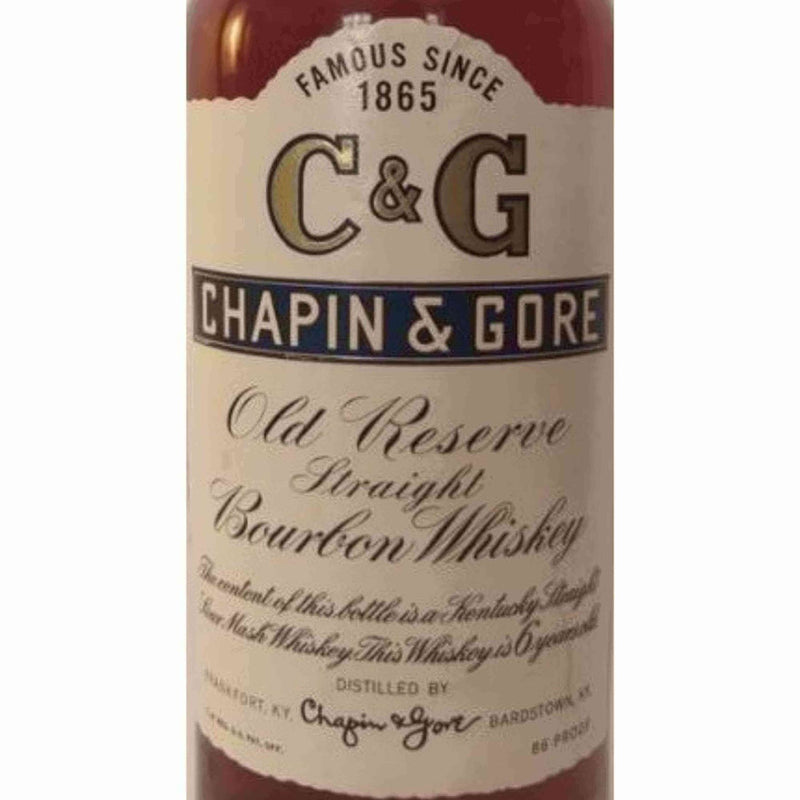 Chapin & Gore 1972 Old Reserve Straight Bourbon - Flask Fine Wine & Whisky