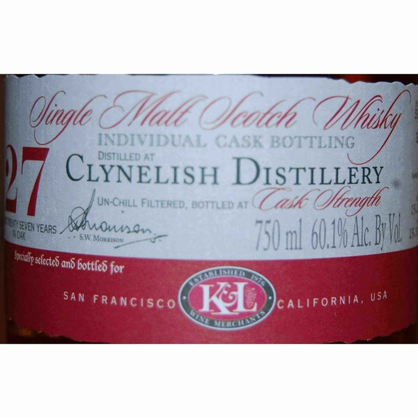 Clynelish 1982 27 Year Old A.D. Rattray Single Barrel #5873 60.1% Cask Strength Single Malt Whisky - Flask Fine Wine & Whisky