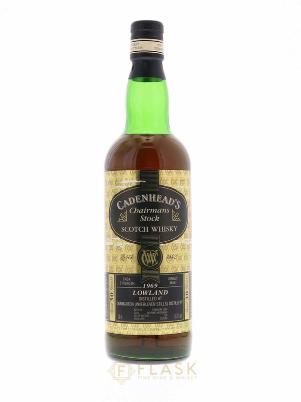 Dumbarton-Inverleven 1969 32 Year Old Sherry Hogshead Cadenheads Chairmans Stock Lowland Single Malt 51.2% - Flask Fine Wine & Whisky