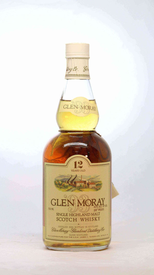 Glen Moray 12 Year Single Highland Malt 1980s 86 Proof with Tin - Flask Fine Wine & Whisky