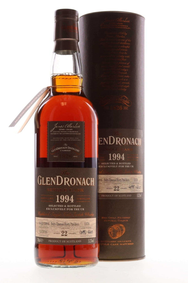 GlenDronach 1994 22 Year Old PX Sherry Single Cask #1376 - Flask Fine Wine & Whisky