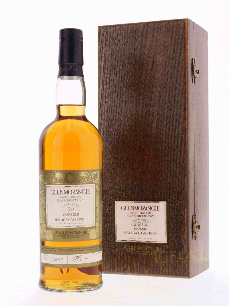 Glenmorangie 30 Year Old Malaga Wood Finish Single Malt Scotch Whisky, Distilled 1975 - Flask Fine Wine & Whisky