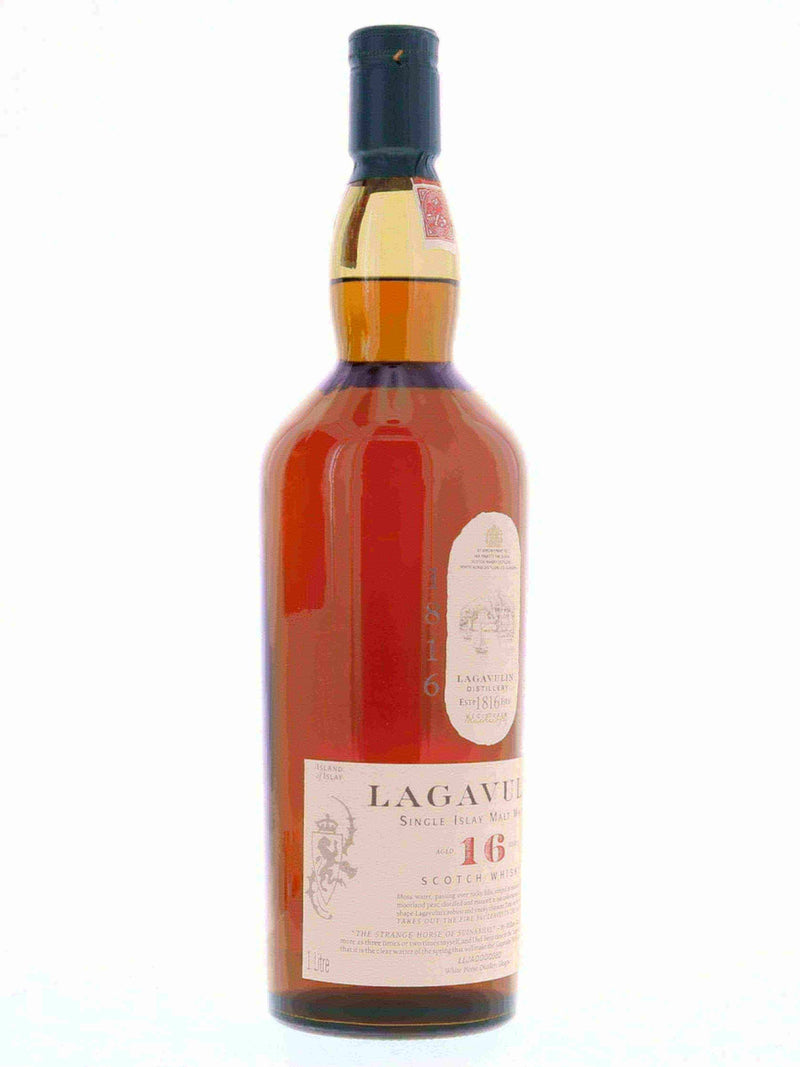 Lagavulin 16 Year Old White Horse 1 Liter LLJA0000550 Front Label - Flask Fine Wine & Whisky