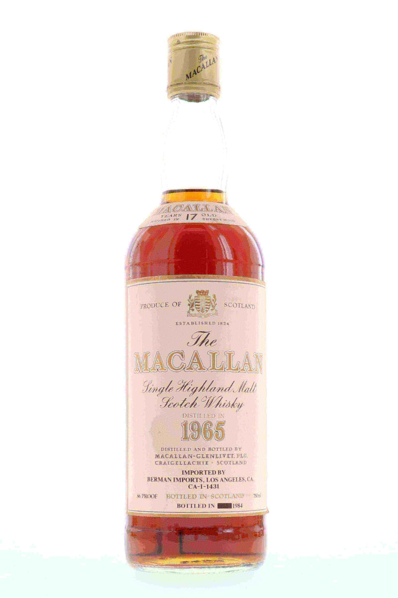 Macallan 1965 17 Year Old Sherry Matured Single Malt Scotch Whisky - Flask Fine Wine & Whisky